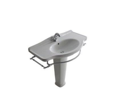 ETHOS lavabo cm 95 monoforo + colonna finitura bianco