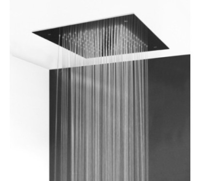 RAIN Soffione ad incasso quadro 500x500 in acciaio inox finitura satinato