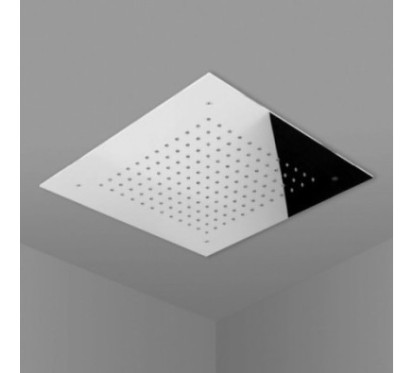 RAIN Soffione ad incasso quadro 500x500 in acciaio inox finitura satinato