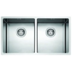 MAKI R lavello in acciaio inox a due vasche finitura satinato