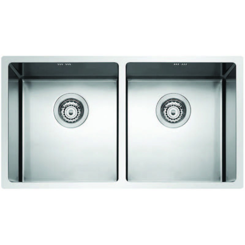 MAKI R lavello in acciaio inox a due vasche finitura satinato