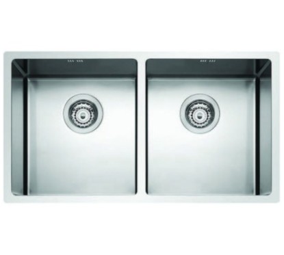 MAKI R lavello in acciaio inox a due vasche finitura satinato