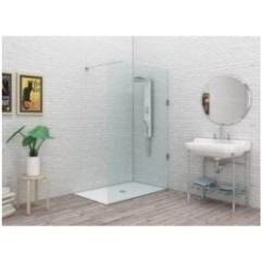 SYSTEM GLASS SG2 Parete doccia fissa per Box Doccia cm 98 finitura cromo, trasparente 6 mm (misura 98 h.200)