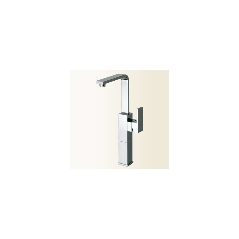 NEW SPACE Miscelatore monocomando per lavabo con canna alta, prolunga 70 mm finitura nickel spazzolato