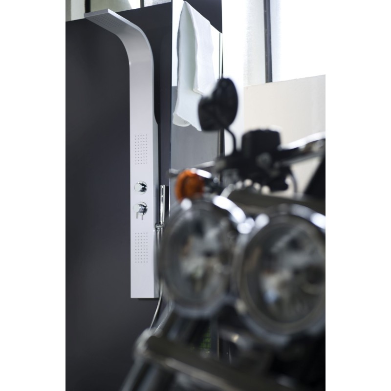 CRIO BCO Set colonna mezzo totem 1500x150x75 mm in acciaio Aisi 304 verniciato bianco