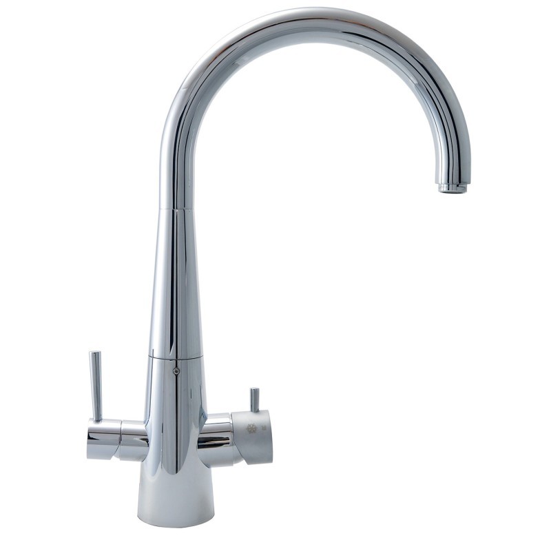 KITCHEN PROGRAM Miscelatore cinque vie per acqua depurata naturale e gassata finitura cromo