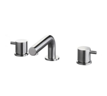 DMB Miscelatore lavabo da piano inox 316L 3-fori bocca cm. 15 finitura satinato