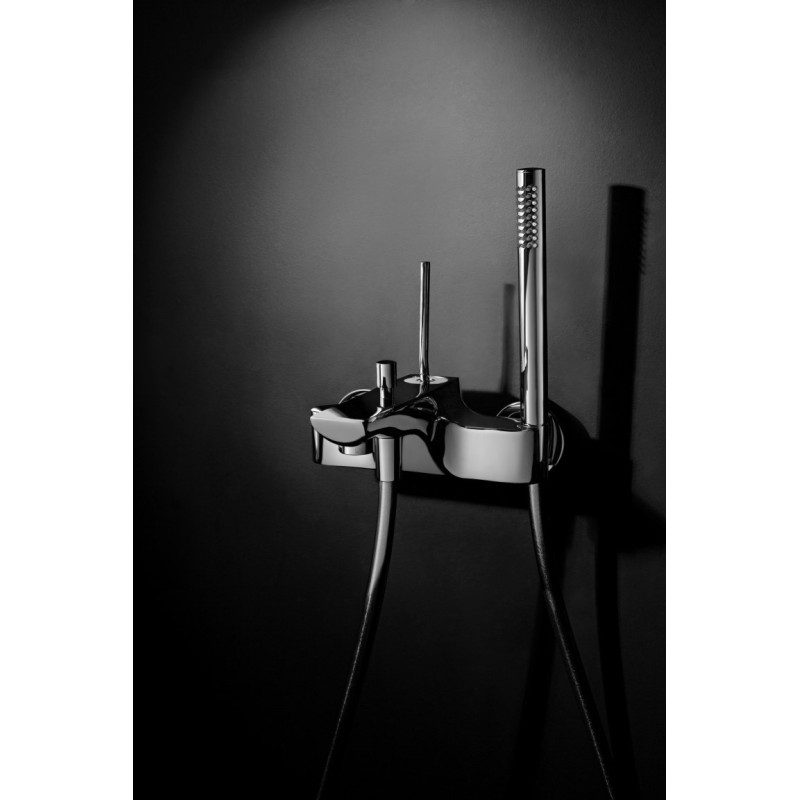 CHET Monocomando vasca con doccia e flessibile doppia aggraffatura finitura cromo