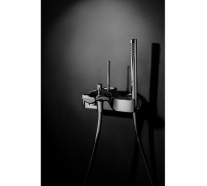 CHET Monocomando vasca con doccia e flessibile doppia aggraffatura finitura cromo