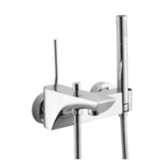 CHET Monocomando vasca con doccia e flessibile doppia aggraffatura finitura cromo