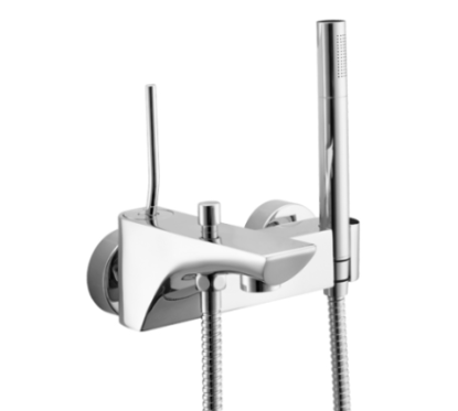 CHET Monocomando vasca con doccia e flessibile doppia aggraffatura finitura cromo