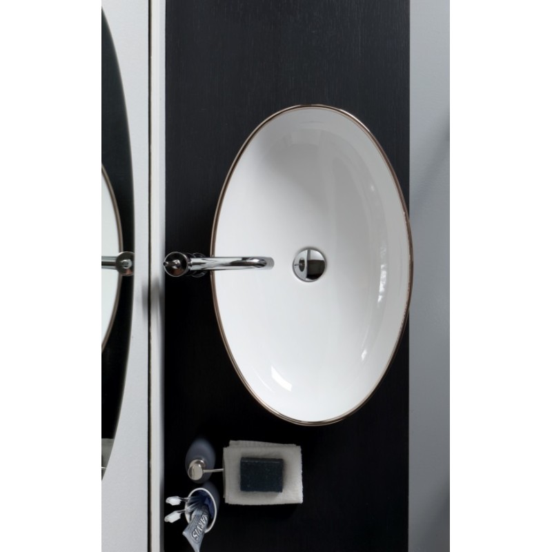 VESSEL lavabo d'appoggio finitura filo platino