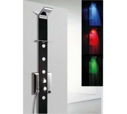 PRISMA CROMOTERAPIA pannello doccia termostatico 185 finitura nero