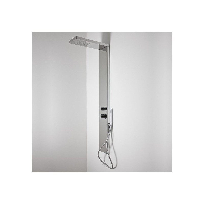 NORVEGIA 502 Pannello doccia Getto Pioggia + Doccetta in acciaio inox finitura satinato