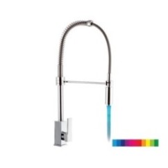 COLOR & AMBIENT monocomando lavello a molla con luce LED finitura cromo