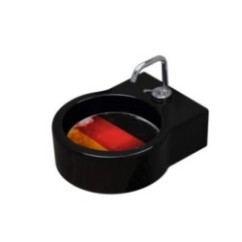 TURN lavabo d'appoggio finitura nero + piastra Germania