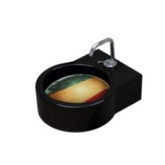 TURN lavabo d'appoggio finitura nero + piastra Italia