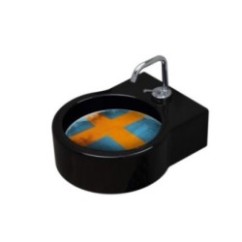 TURN lavabo d'appoggio finitura nero + piastra Svezia