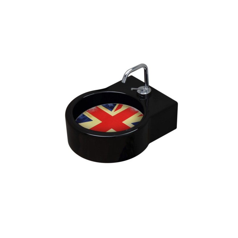 TURN lavabo d'appoggio finitura nero + piastra Regno Unito