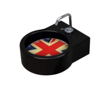 TURN lavabo d'appoggio finitura nero + piastra Regno Unito