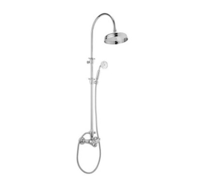 NEW OLD Colonna doccia completa di miscelatore doccia esterno finitura ottone lucido