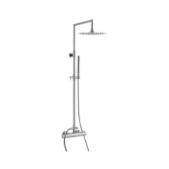 WELLNESS Colonna doccia in ottone con soffione in acciaio inox e miscelatore termostatico