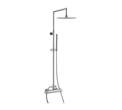 WELLNESS Colonna doccia in ottone con soffione in acciaio inox e miscelatore termostatico