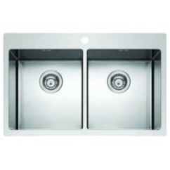 MAKI MIX-R lavello in acciaio inox a due vasche finitura satinato