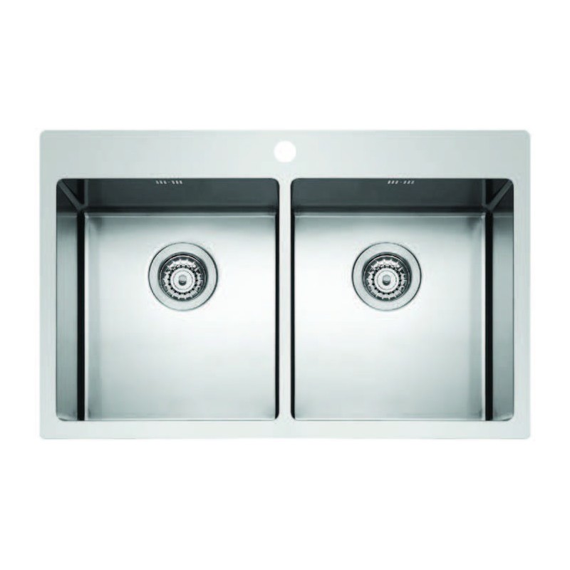 MAKI MIX-R lavello in acciaio inox a due vasche finitura satinato