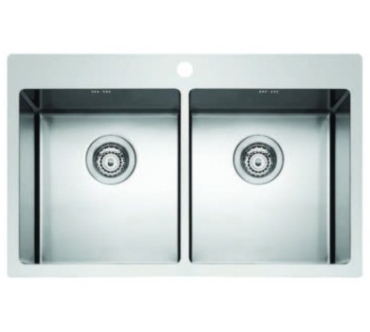 MAKI MIX-R lavello in acciaio inox a due vasche finitura satinato