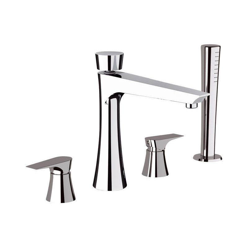 DIVA miscelatore bordo vasca 4 fori con canna finitura cromo