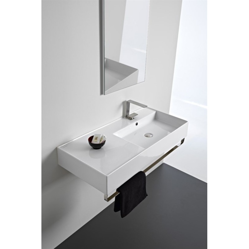 TEOREMA 2.0 100 SHELF SX lavabo da appoggio o sospeso