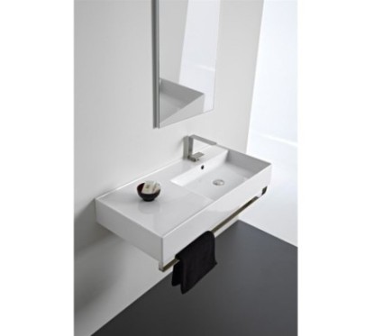 TEOREMA 2.0 100 SHELF SX lavabo da appoggio o sospeso