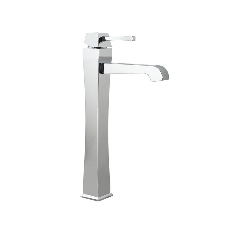 EOS Monocomando lavabo alto con piletta click-clack finitura nero opaco