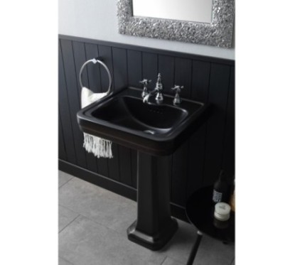 ALBANO lavabo 50 cm + colonna finitura graphite