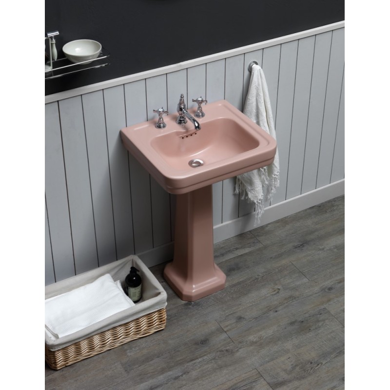 ALBANO lavabo 50 cm + colonna finitura morganite