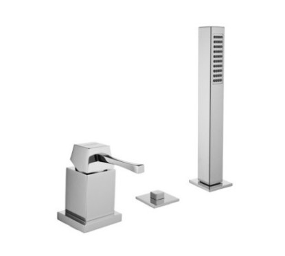 EOS Batteria monocomando bordo vasca con deviatore e doccetta finitura dorato