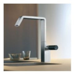 OCEAN miscelatore lavello in acciaio inossidabile leva pomello nero