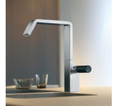 OCEAN miscelatore lavello in acciaio inossidabile leva pomello nero