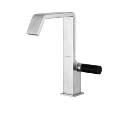 OCEAN miscelatore lavello in acciaio inossidabile leva pomello nero