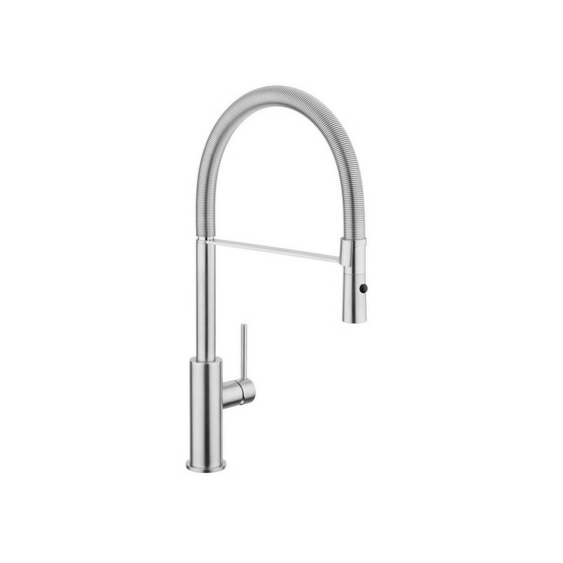 DYLAN Miscelatore monocomando lavello inox 316L bocca molla flessibile finitura satinato