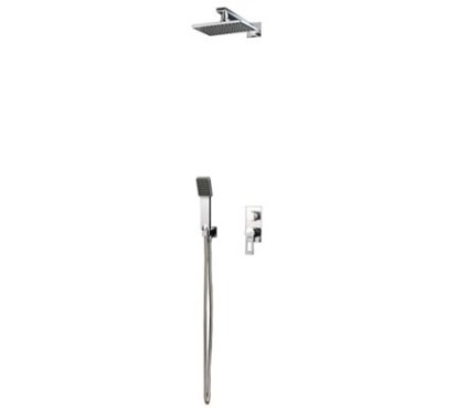 SHARK set doccia incasso con deviatore, soffione, presa acqua, doccetta e flessibile inox cromo