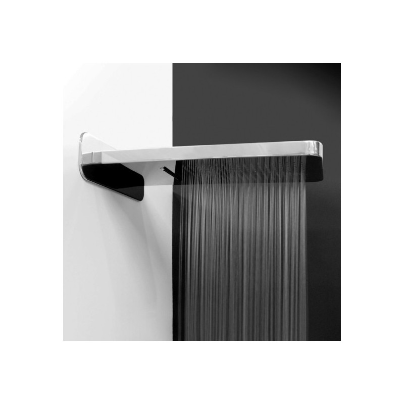 FRANCIA 206 Soffione mensola a pioggia+cascata 550x280xh32 in acciaio inox finitura super mirror