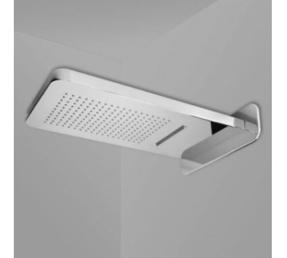 FRANCIA 206 Soffione mensola a pioggia+cascata 550x280xh32 in acciaio inox finitura super mirror