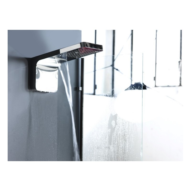 TESEO Soffione a muro 555x300 3 getti in acciaio inox