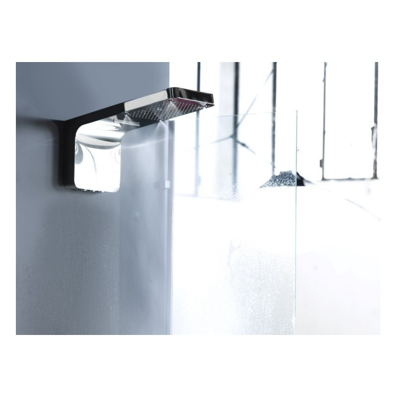 TESEO Soffione a muro 555x300 3 getti in acciaio inox