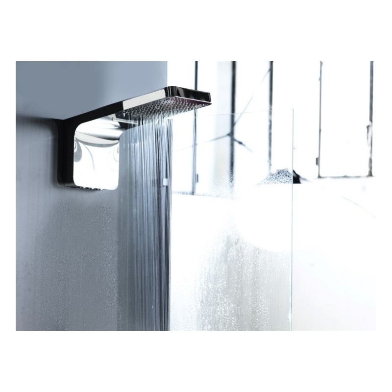 TESEO Soffione a muro 555x300 3 getti in acciaio inox