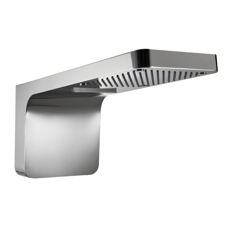 TESEO Soffione a muro 555x300 3 getti in acciaio inox