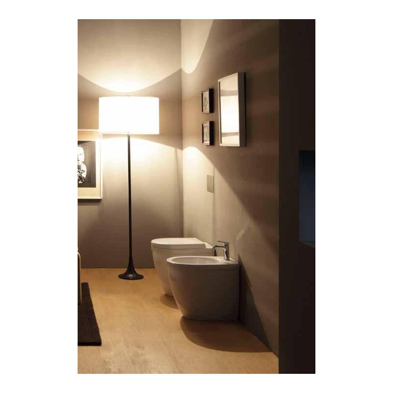 YOUNG vaso + bidet a terra finitura bianco lucido