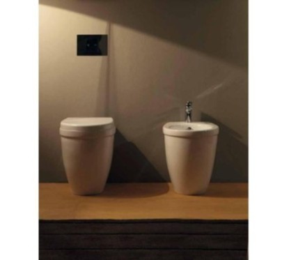 YOUNG vaso + bidet a terra finitura bianco lucido